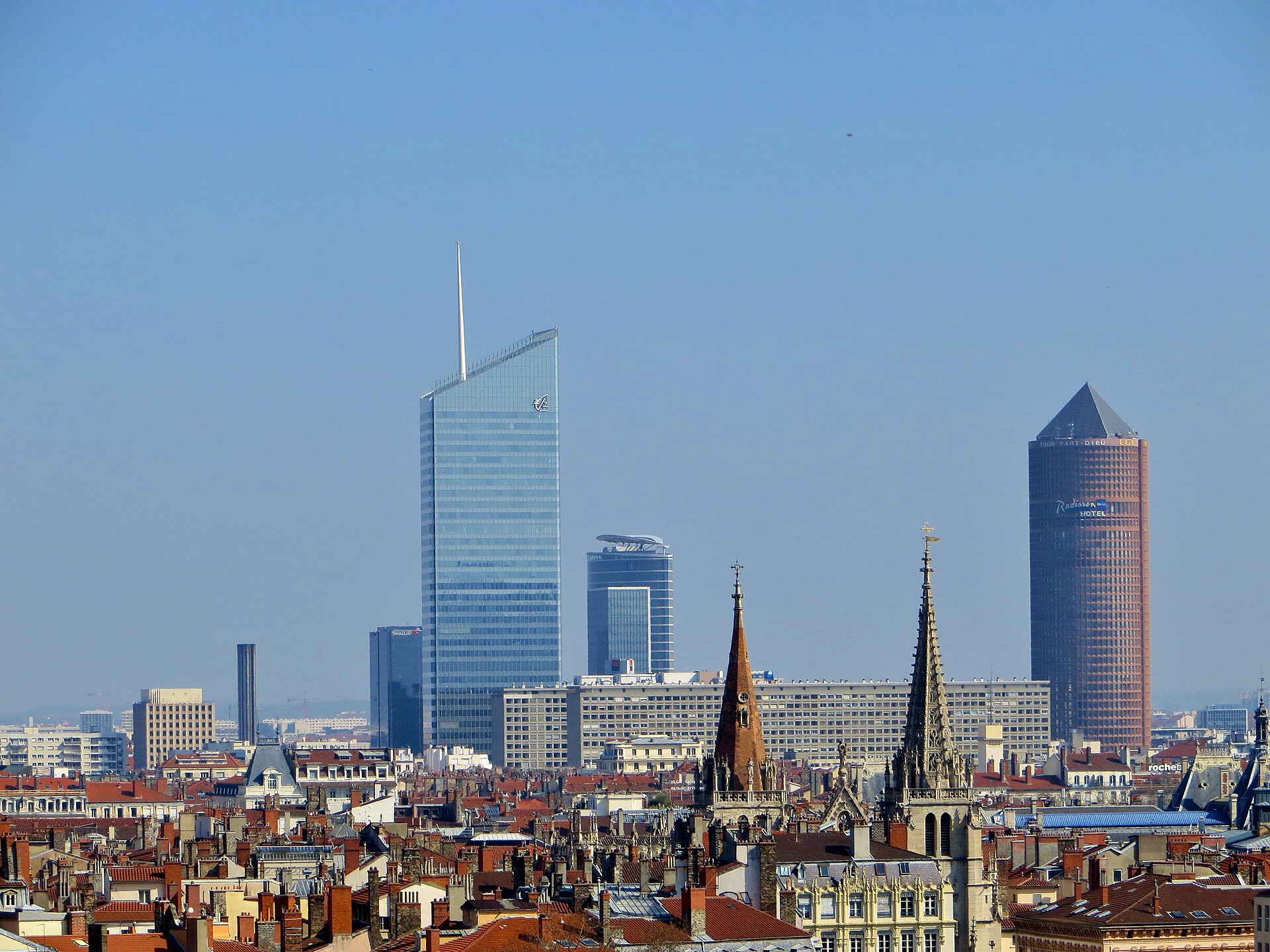 Quartier de la Part-Dieu vu depuis la colline, Lyon